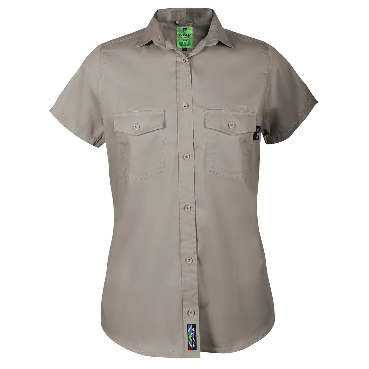 Homegrown lady's short sleeve shirt stone